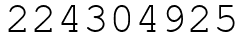 Число 224304925.