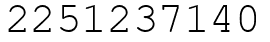 Число 2251237140.
