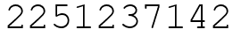 Число 2251237142.