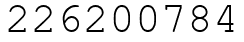 Число 226200784.