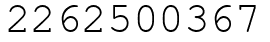 Число 2262500367.