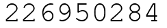 Число 226950284.