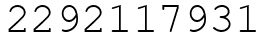 Число 2292117931.