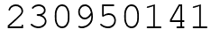 Число 230950141.