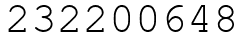 Число 232200648.