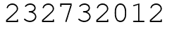 Число 232732012.