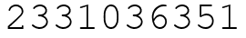 Число 2331036351.