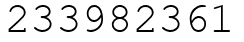 Число 233982361.