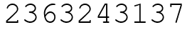 Число 2363243137.