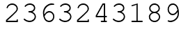 Число 2363243189.