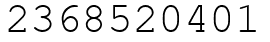 Число 2368520401.