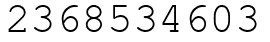 Число 2368534603.
