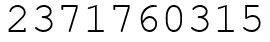 Число 2371760315.