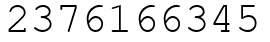 Число 2376166345.