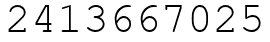 Число 2413667025.