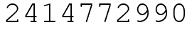 Число 2414772990.