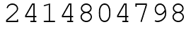 Число 2414804798.