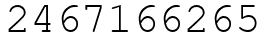 Число 2467166265.