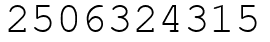 Число 2506324315.
