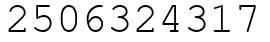 Число 2506324317.