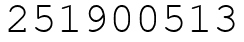 Число 251900513.