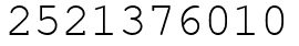 Число 2521376010.