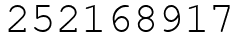 Число 252168917.
