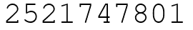 Число 2521747801.