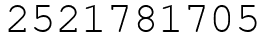 Число 2521781705.