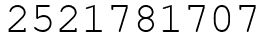 Число 2521781707.