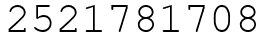 Число 2521781708.