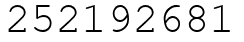 Число 252192681.