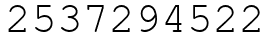 Число 2537294522.
