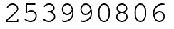 Число 253990806.