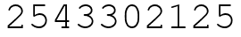 Число 2543302125.