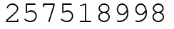 Число 257518998.