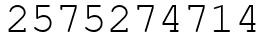 Число 2575274714.
