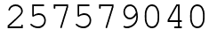 Число 257579040.