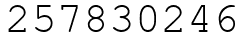 Число 257830246.