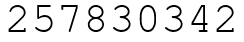 Число 257830342.
