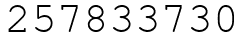 Число 257833730.