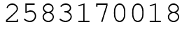 Число 2583170018.