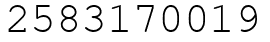 Число 2583170019.
