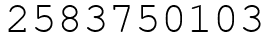 Число 2583750103.