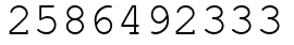 Число 2586492333.