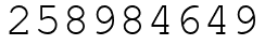 Число 258984649.