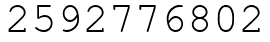 Число 2592776802.