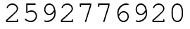 Число 2592776920.