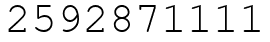 Число 2592871111.
