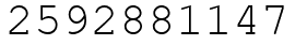 Число 2592881147.